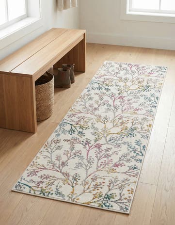 Ivory Blossom Runner Rug