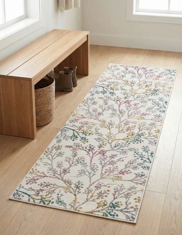 Ivory Blossom Runner Rug