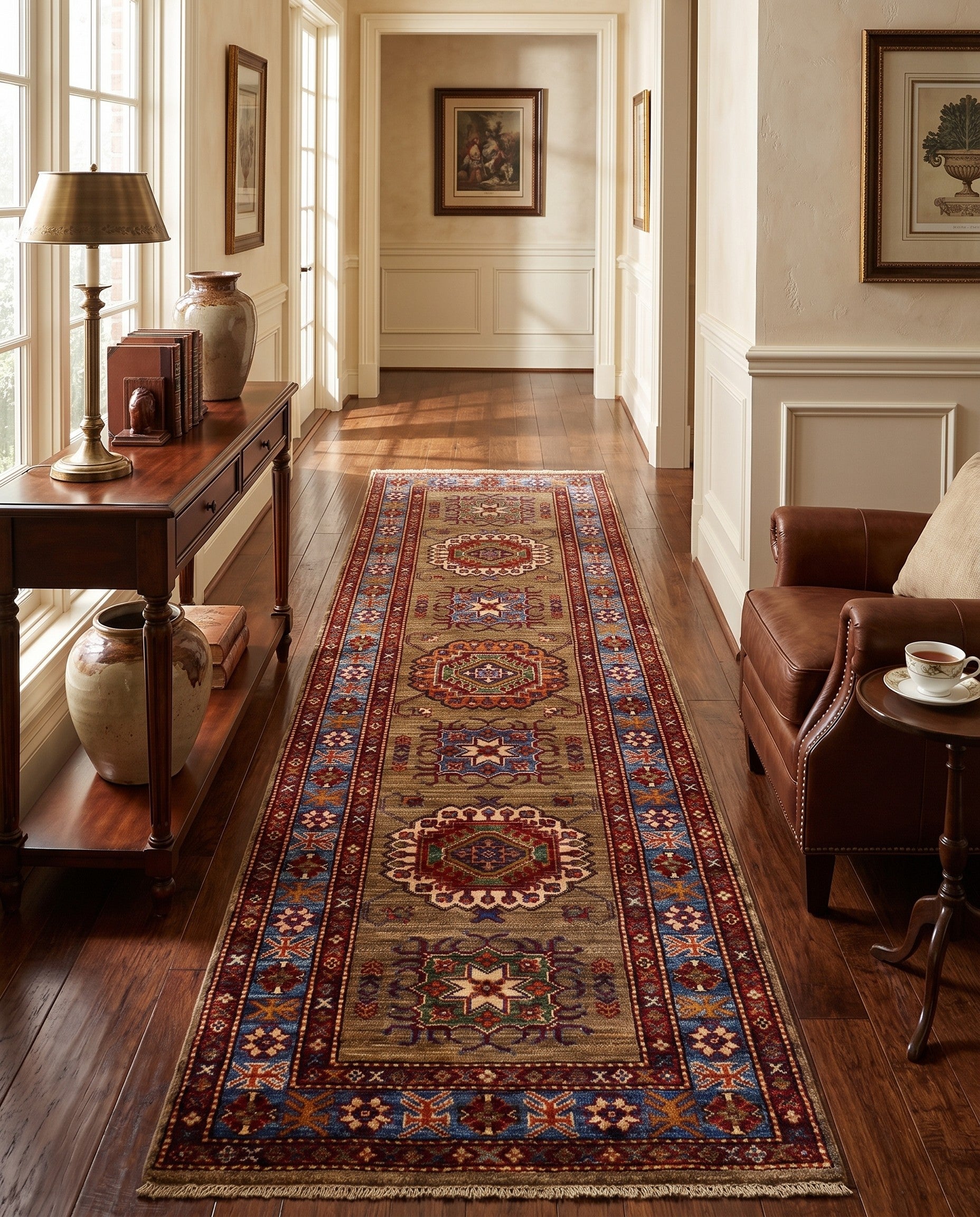 2' 11 x 9' 1 Hand Knotted Kazak Runner Rug