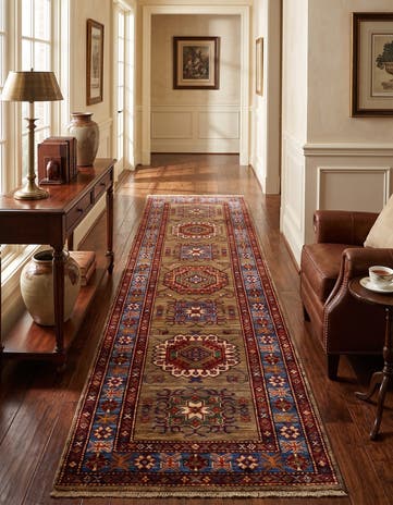 2' 11 x 9' 1 Hand Knotted Kazak Runner Rug