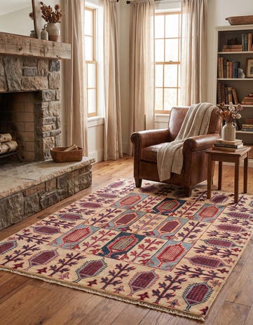 4' 2 x 5' 11 Hand Knotted Kazak Rug