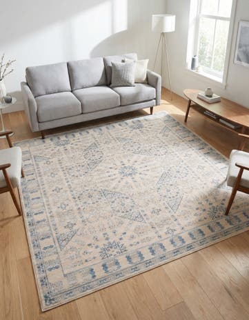 Beige Restoration Square Rug
