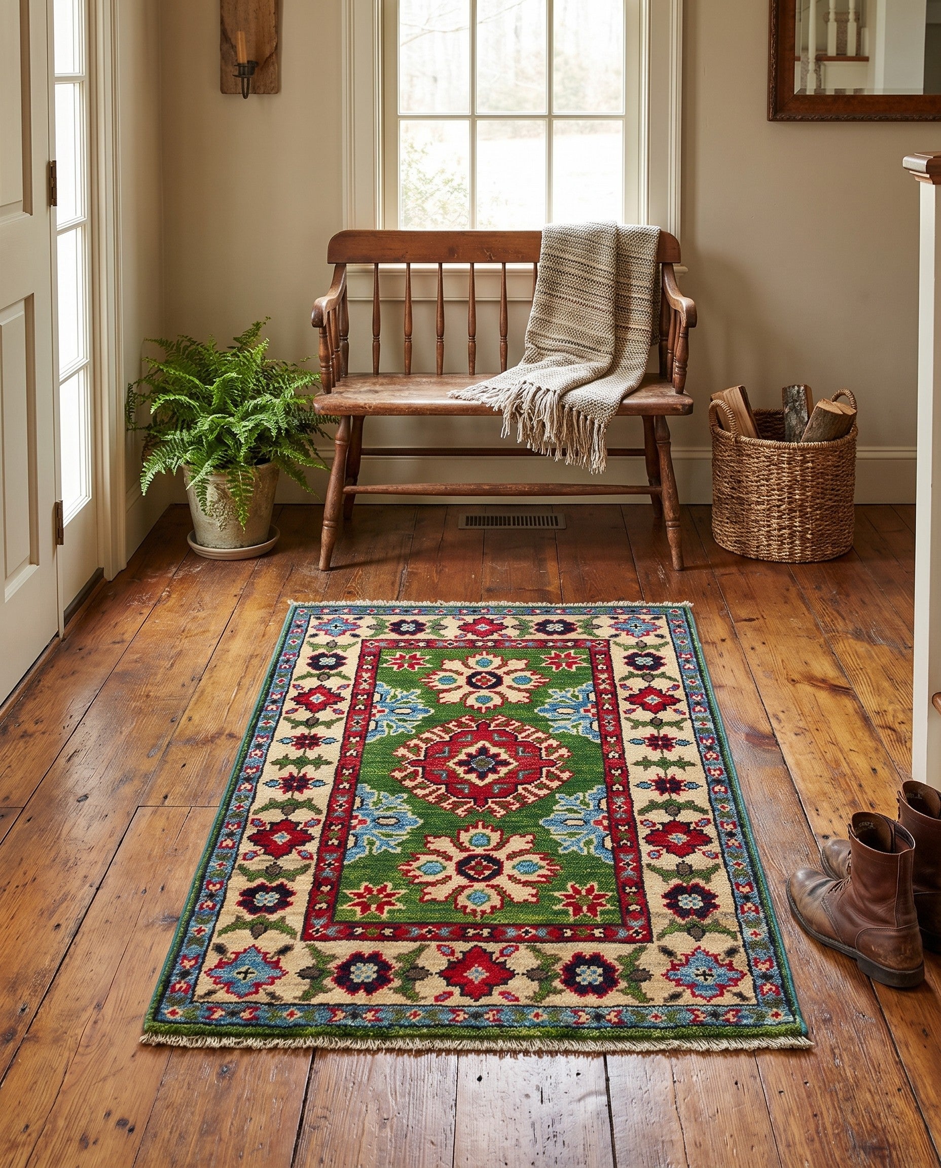 1' 11 x 2' 11 Hand Knotted Kazak Rug