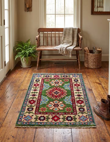 1' 11 x 2' 11 Hand Knotted Kazak Rug