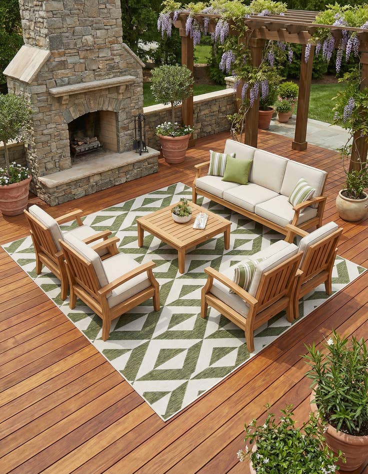 Detail image of 7' 10 x 7' 10  Washable Jill Zarin Napa Indoor / Outdoor Square Rug