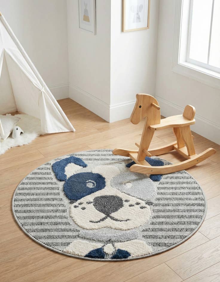 Detail image of 3' x 3' Whimsy Kids Round Rug
