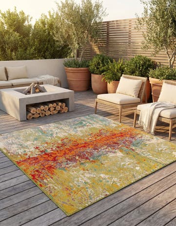 6' x 6' Easy-Clean Modern Indoor / Outdoor Square Rug