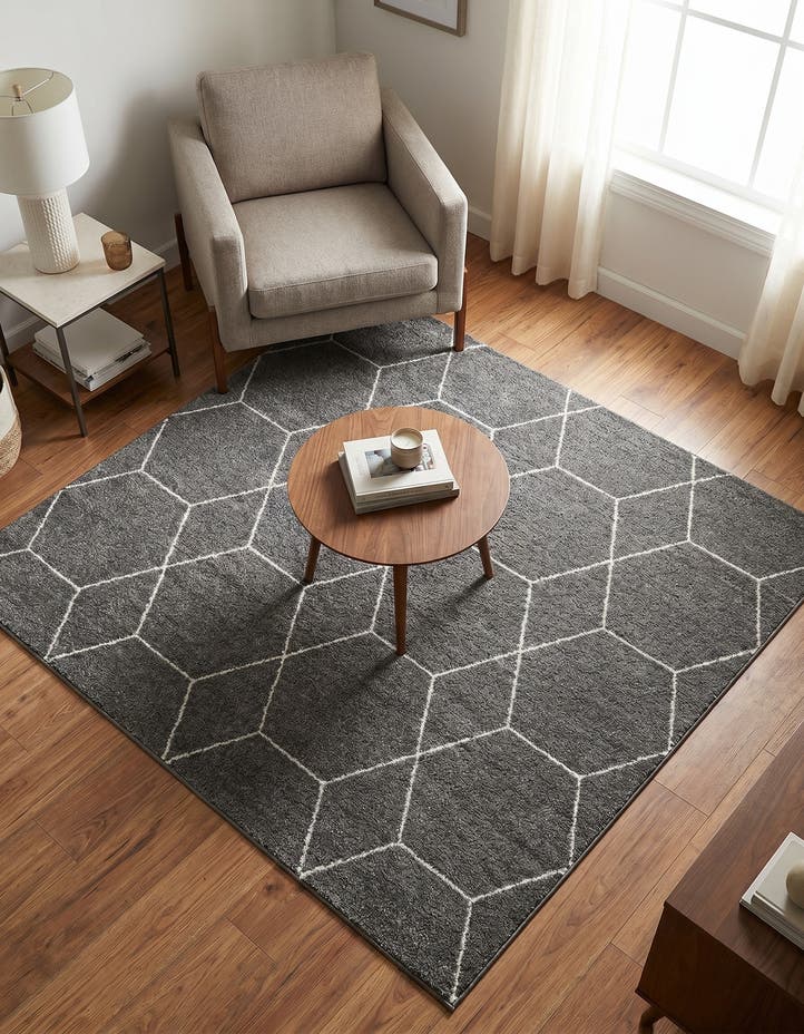 5' 3 x 5' 3 Lattice Frieze Square Rug