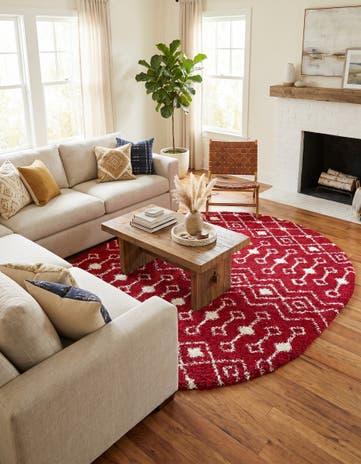 7' 10 x 10' Moroccan Trellis Shag Oval Rug