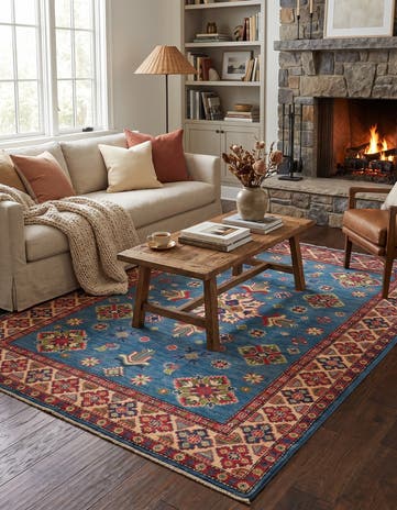 5' 1 x 6' 9 Hand Knotted Kazak Rug