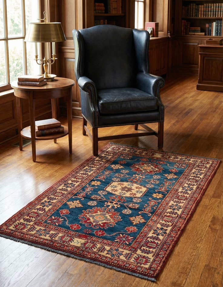 Detail image of 3' 9 x 5' 6 Hand Knotted Kazak Wool Rug