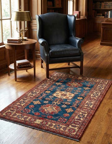 3' 9 x 5' 6 Hand Knotted Kazak Wool Rug