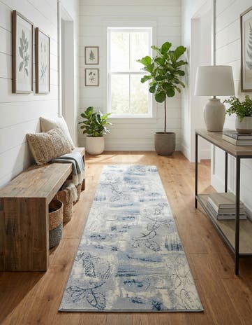 Ivory Gray Kamala Washable Runner Rug