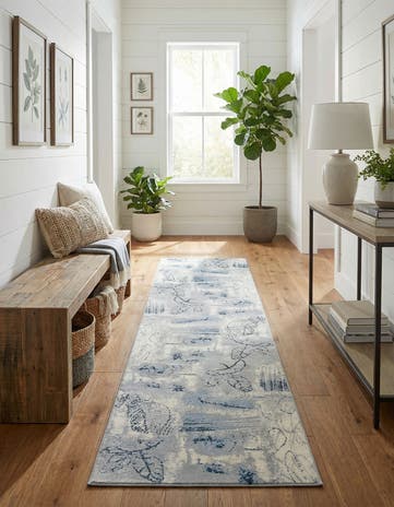 Ivory Gray Kamala Washable Runner Rug