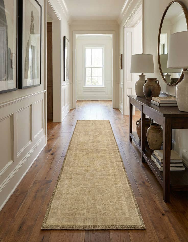 Detail image of 2' 9 x 10' 3 Hand Knotted Oushak Wool Runner Rug