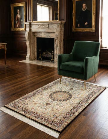 3' 3 x 4' 11 Ghom Silk Rug