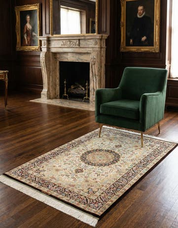 3' 3 x 4' 11 Ghom Silk Rug