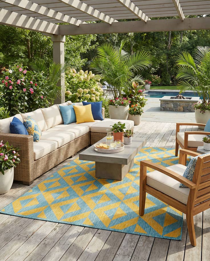 Detail image of 7' x 10' Easy-Clean Jill Zarin Napa Indoor / Outdoor Rug