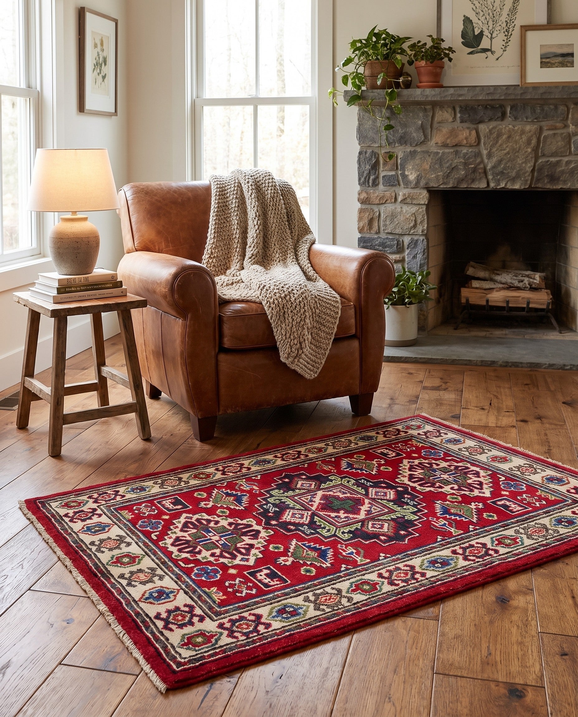 2' 8 x 4' Hand Knotted Kazak Rug