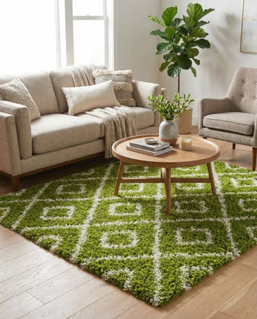  6' x 6' Lattice Shag Square Rug