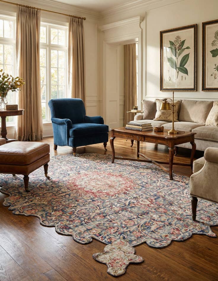 Detail image of 6' 3 x 8' 7 Hand Knotted Ultra Vintage Persian Wool Rug