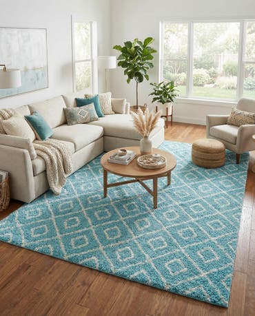  9' x 12' Lattice Shag Rug