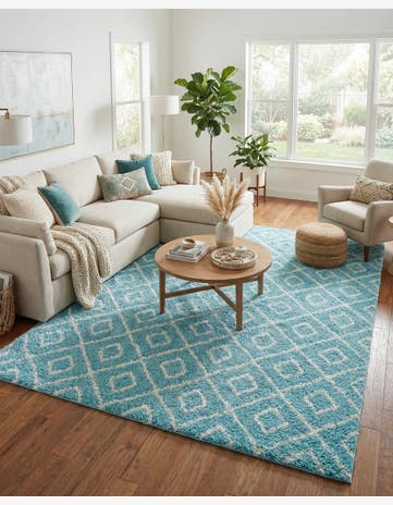 9' x 12' Trellis Shag Rug