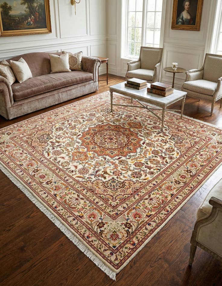 Detail image of 6' 6 x 6' 7 Tabriz Square Rug