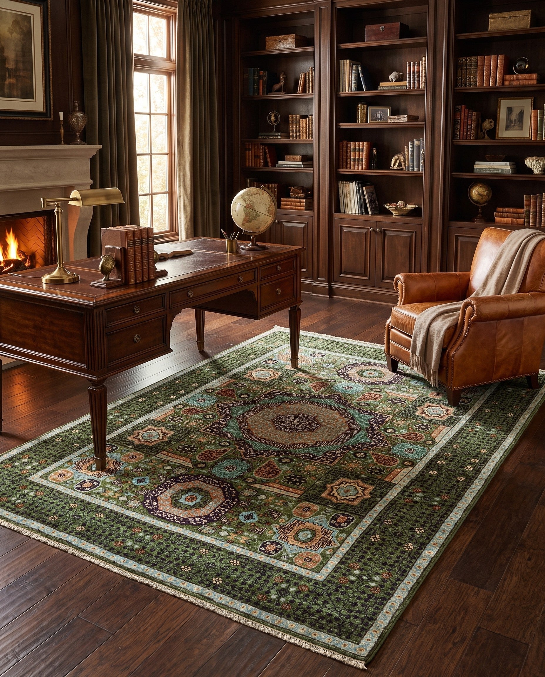 5' 1 x 6' 8 Hand Knotted Mamluk Ziegler Rug