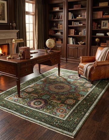 5' 1 x 6' 8 Hand Knotted Mamluk Ziegler Rug
