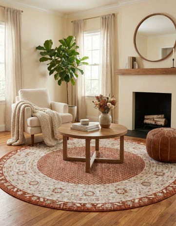 Rust Red Charlotte Round Rug
