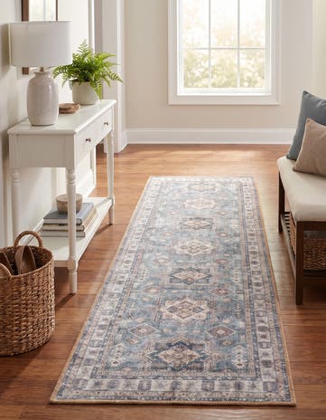 2' x 6' 1 Washable Timeless Runner Rug