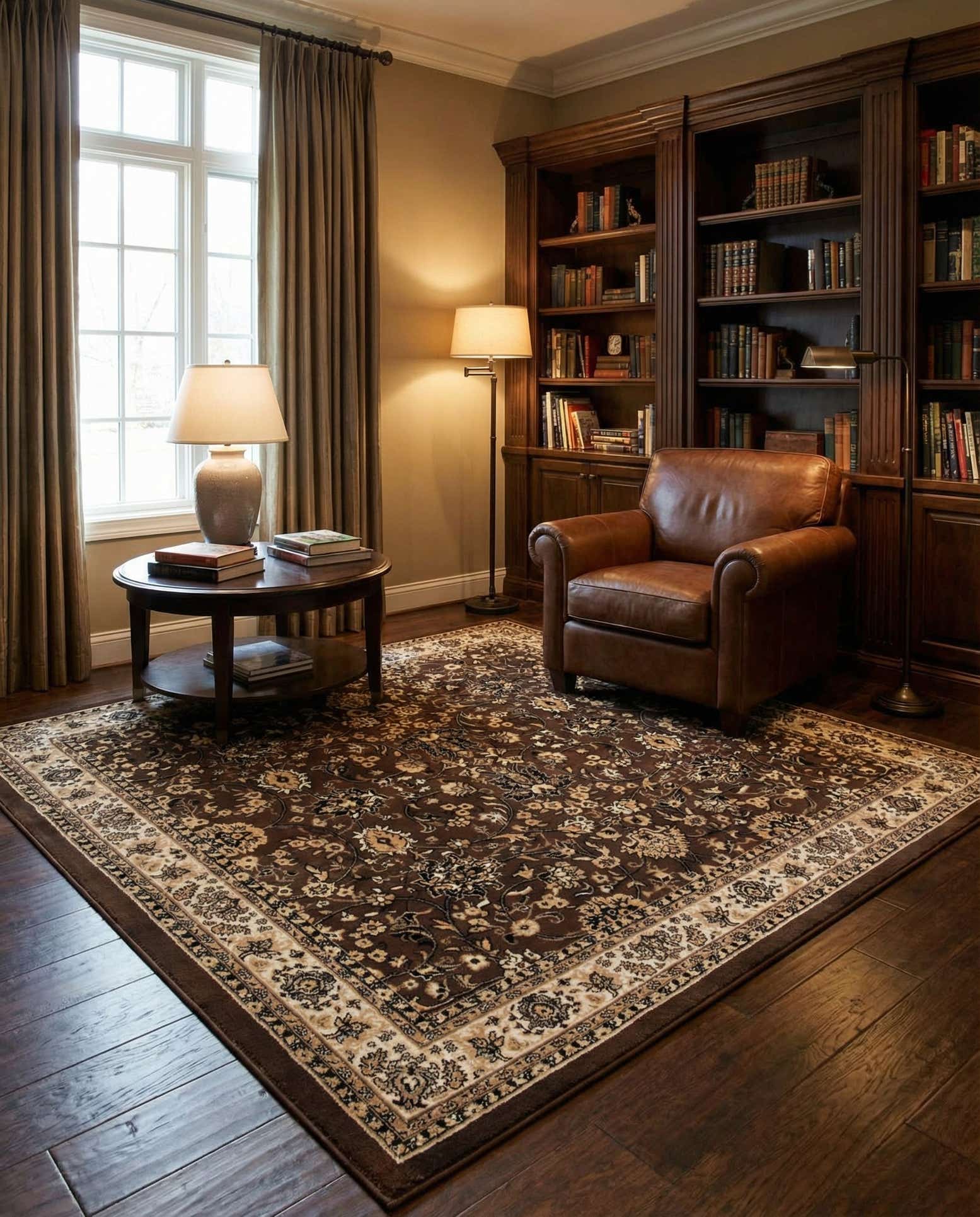 7' 10 x 7' 10 Kashan Design Square Rug
