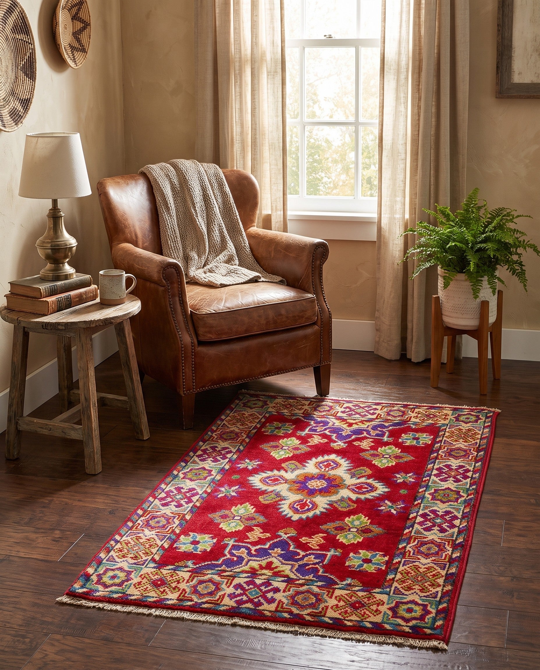 2' x 3' 1 Hand Knotted Kazak Rug