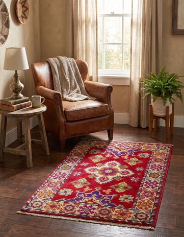 2' x 3' 1 Hand Knotted Kazak Rug