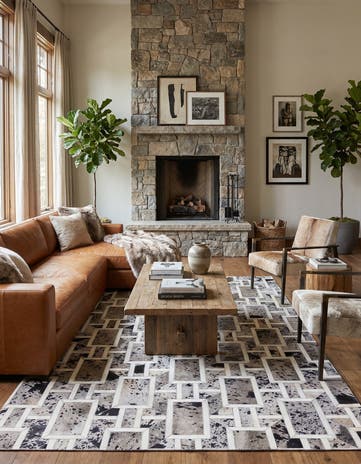 4' 11 x 8' Cowhide Stocks Rug