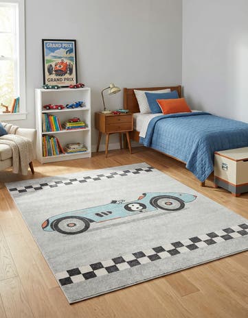 7' 10 x 10' Racecar Whimsy Kids Rug