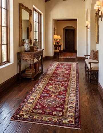 2' 9 x 9' 11 Hand Knotted Kazak Runner Rug