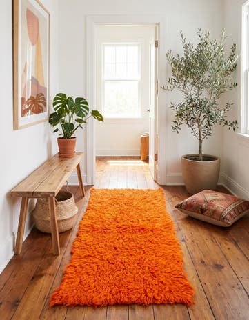 2' 5 x 4' 5 Hand Knotted Moroccan Wool Runner Rug