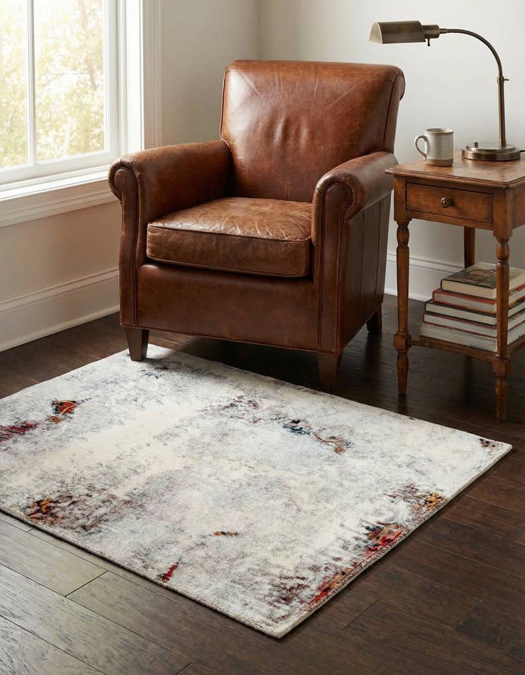 Detail image of 4' 4 x 5' 3 Hand Knotted Ultra Vintage Persian Wool Rug