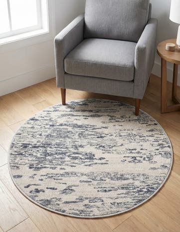 Gray Oasis Round Rug