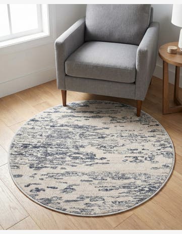 Gray Oasis Round Rug