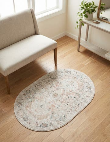 Ivory Madeline Vintage Oval Rug