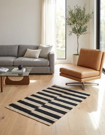 3' 4 x 4' 9 Hand Woven Kilim Modern Wool Rug