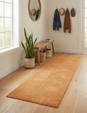 Goldenrod Glow Textura Designer Runner Rug