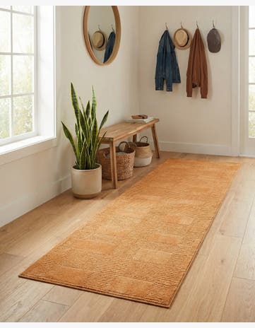 Goldenrod Glow Textura Designer Runner Rug