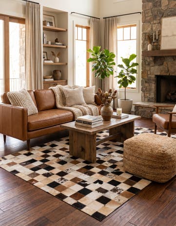4' 1 x 6' Cowhide - Patchwork Rug