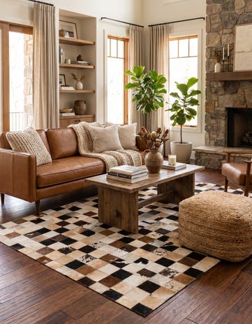 4' 1 x 6' Cowhide - Patchwork Rug
