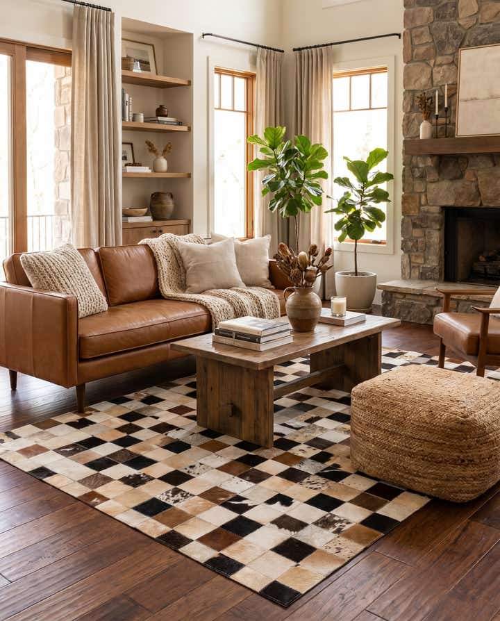 4' 1 x 6' Cowhide - Patchwork Rug