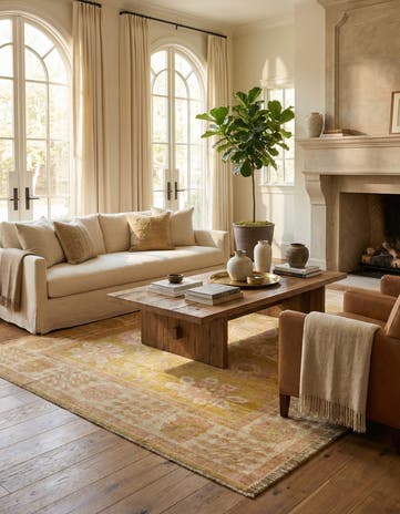 9' 1 x 12' Hand Knotted Oushak Wool Rug